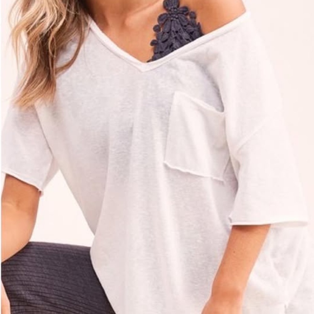 White Relaxed Sleeve Oversized Tee